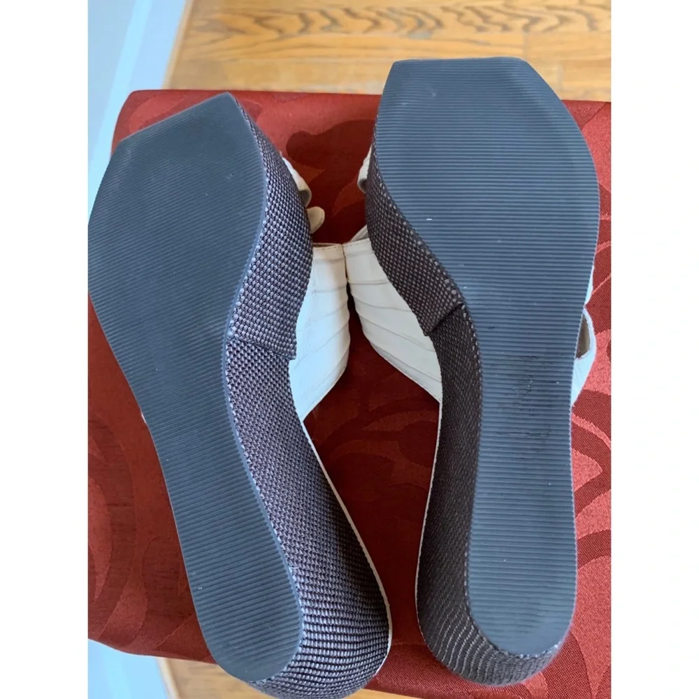 Max Studio off white wedge sandals 7